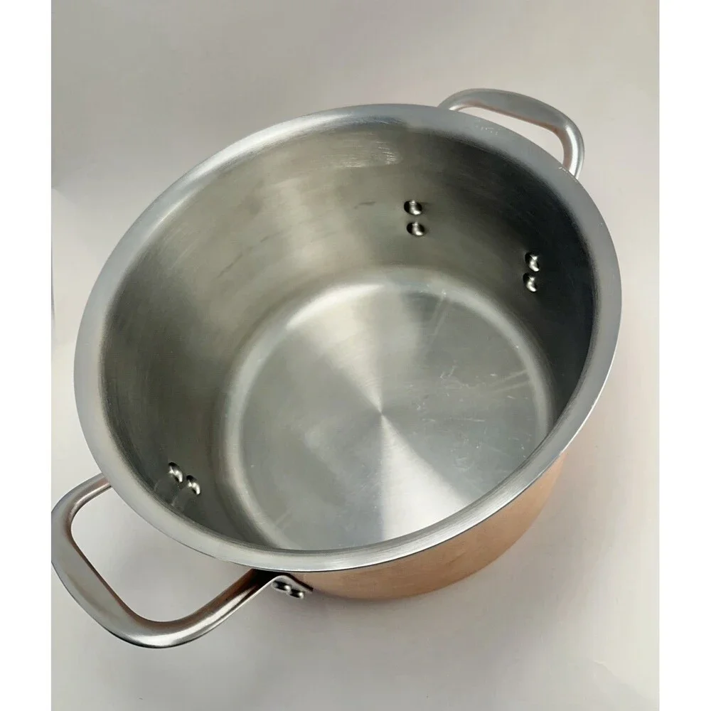 Calphalon Copper Tri-Ply Stainless Steel 6 Qt Stock Pot w/Lid 10